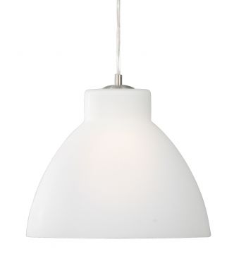 White frosted glass single ceiling pendant  ø 29cm ID Large View