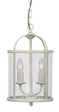 Medium Size Clear Glass Lantern in Cream Gold ID Large View