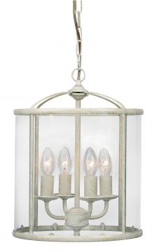 Large Size Clear Glass Lantern in Cream Gold Finish ID Large View
