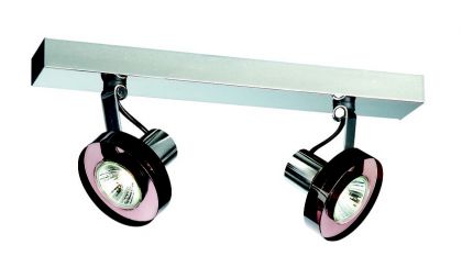 Stylish chrome and glass double head spotlight ID Large View