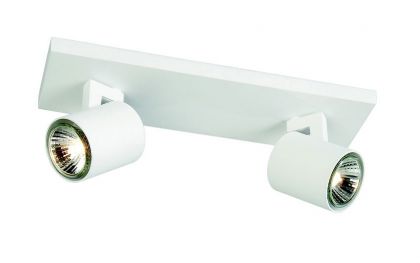 Stylish double headed spotlight finished in white ID Large View