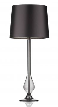 An elegant smoked glass table lamp with shade ID Large View