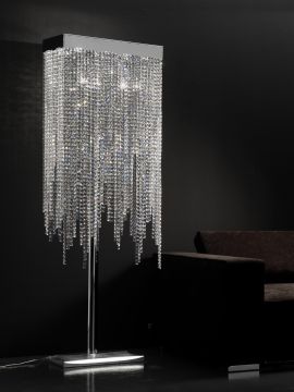 A hand-made Italian floorstand in chrome with Crystal ID Large View