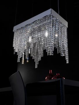 An Italian suspended ceiling light with crystal - Size options ID Large View
