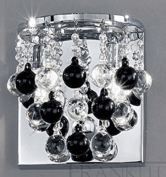 Contemporary Wall Light with Clear and Black Glass Balls - DISCONTINUED Large View