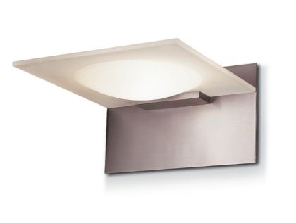 A Modern Brushed Metal and Frosted Glass Uplighter - DISCONTINUED Large View