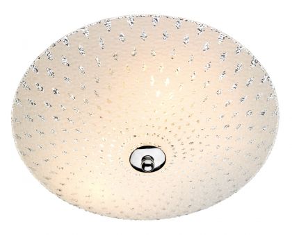 A 40 cm ø Frosted and clear glass flush celing light ID   Large View