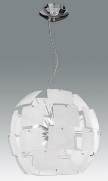 A White Panelled Glass Suspended Celing Light ID Large View