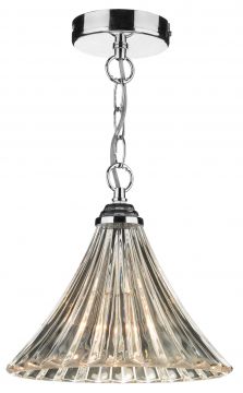 A Classic Style Fluted Glass Ceiling Pendant Light ID  Large View