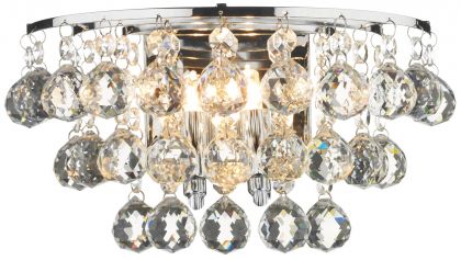 A Polished Chrome Wall Light with Crystal Decoration ID Large View