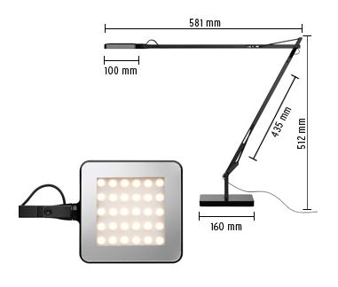 FLOS KELVIN BLACK - Adjustable LED Table Lamp ID Large View