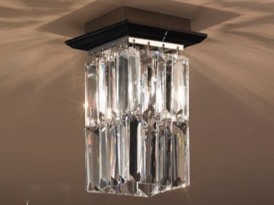 A Compact Square Swarovski© Crystal Flush Ceiling Light ID Large View