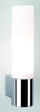 A Cylindrical Opal Glass Wall Light in Polished Chrome ID Large View