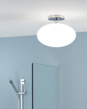 A Stylish Ceiling Light Featuring An Oval Opal Glass Shade ID  Large View