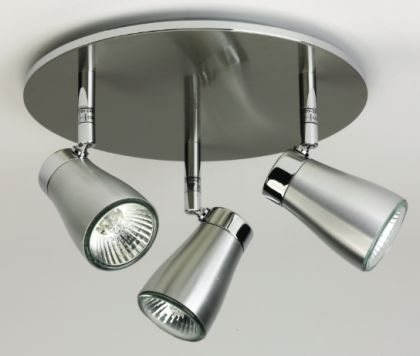 A Brushed Aluminium Triple Spotlight ID - DISCONTINUED Large View