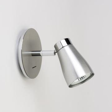A Brushed Aluminium Single Spotlight with switch ID - DISCONTINUED Large View