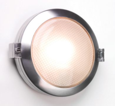 A Round Contemporary External Wall Light in Silver ID Large View