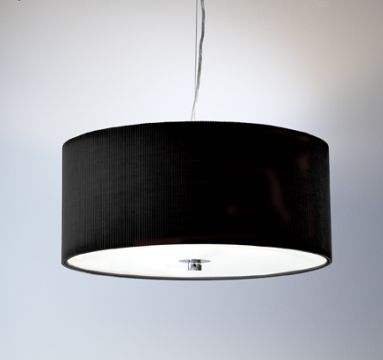 Black fabric with frosted glass single pendant ceiling light ø40cm ID Large View