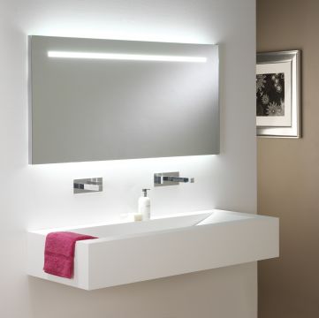 A Wide Back-lit Illuminated Bathroom Mirror IP44 ID Large View