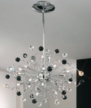 A Wound Metal and Swarovski Ceiling Light - Colour Options ID Large View