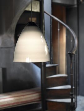 Single Pendant with Decorative Lamp 22cm  - Colour Options ID Large View