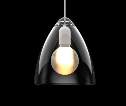 Single Pendant with Decorative Lamp 27cm- Colour Options ID Large View