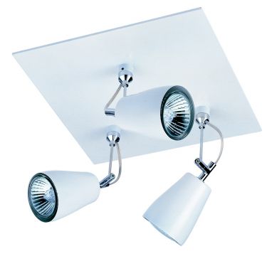 Adjustable Square Triple Spotlight with a White Finish ID Large View