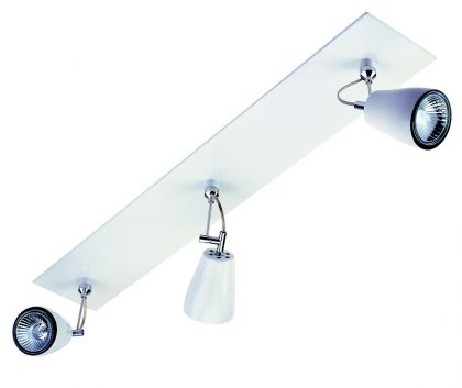 Adjustable Triple Spotlight Bar in a White Finish ID Large View