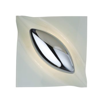 A Contemporary Square Glass and Chrome Wall Light  - DISCONTINUED Large View