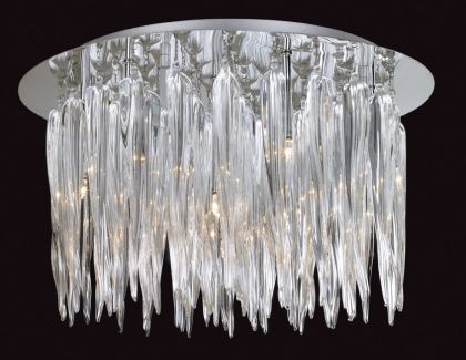 A Semi-Flush Ceiling Light with Molten Glass Drops - DISCONTINUED Large View