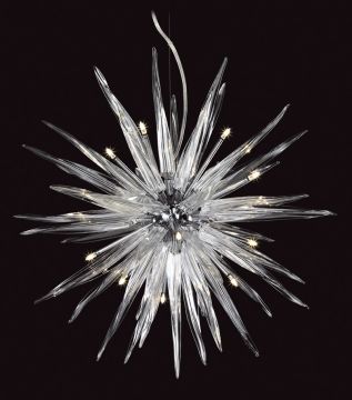 A Stunning Moulded Clear Glass Ceiling Light - DISCONTINUED Large View
