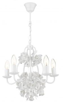 A Gorgeous Gloss White Floral Ceiling Light - DISCONTINUED Large View
