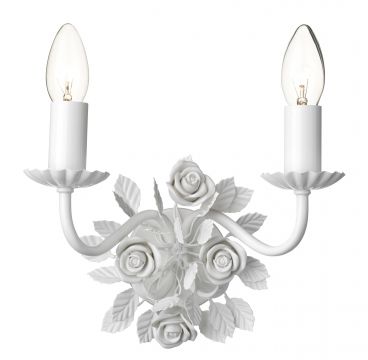 A Gorgeous Gloss White Floral Wall Light - DISCONTINUED Large View