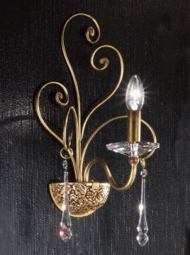 Swarovski Crystal and Flowing Iron Italian Wall Light ID Large View