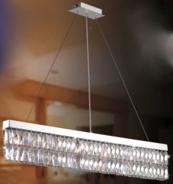 A Straight Suspended Crystal Bar with Chrome Detail ID Large View