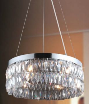 A Round Suspended Egyptian Crystal Ceiling Light ID Large View
