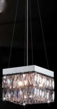 A Square Suspended Egyptian Crystal Ceiling Light ID Large View