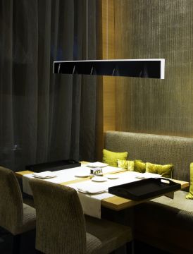 A Modern Gloss Black Suspended Bar Light - DISCONTINUED Large View
