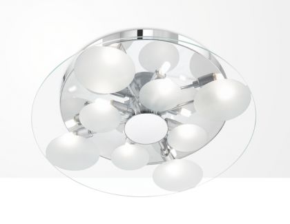A Contemporary Frosted Circle Flush Ceiling Light ID  Large View