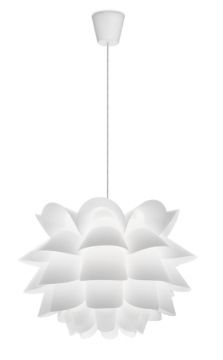 A Stylish White Acrylic Artichoke Style Single Pendant  ID Large View