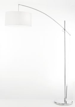 A Large Arc Style Floor Lamp With White Shade ID Large View