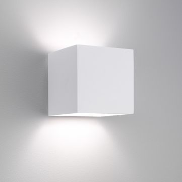 A Modern Square Up and Down Wall Light in White ID Large View