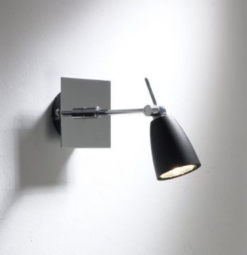 A Single Black Wall-Mounted Spot Light - Individually Switched ID Large View
