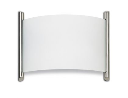 Modern White Curved Glass Wall Light in Satin Silver ID - DISCONTINUED Large View
