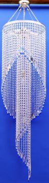 Chrome and Crystal Spiral Design Chandelier - Size Options ID Large View