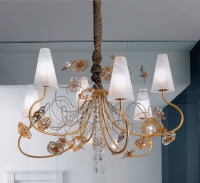 A Beautiful Italian Chandelier with Delicate LED Flowers ID Large View
