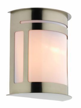 An Oblong Bulkhead Outdoor Wall Light in Stainless Steel - DISCONTINUED Large View