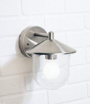 A Modern Outdoor Wall Lantern in Stainless Steel ID Large View