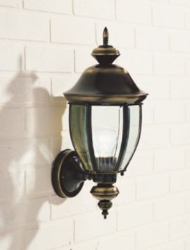A Traditional Outdoor Wall-Mounted Lantern with Clear Glass - DISCONTINUED Large View