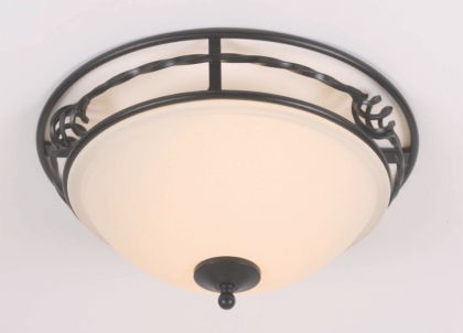 A Wrought-Iron Flush Ceiling Light - Colour Options ID Large View